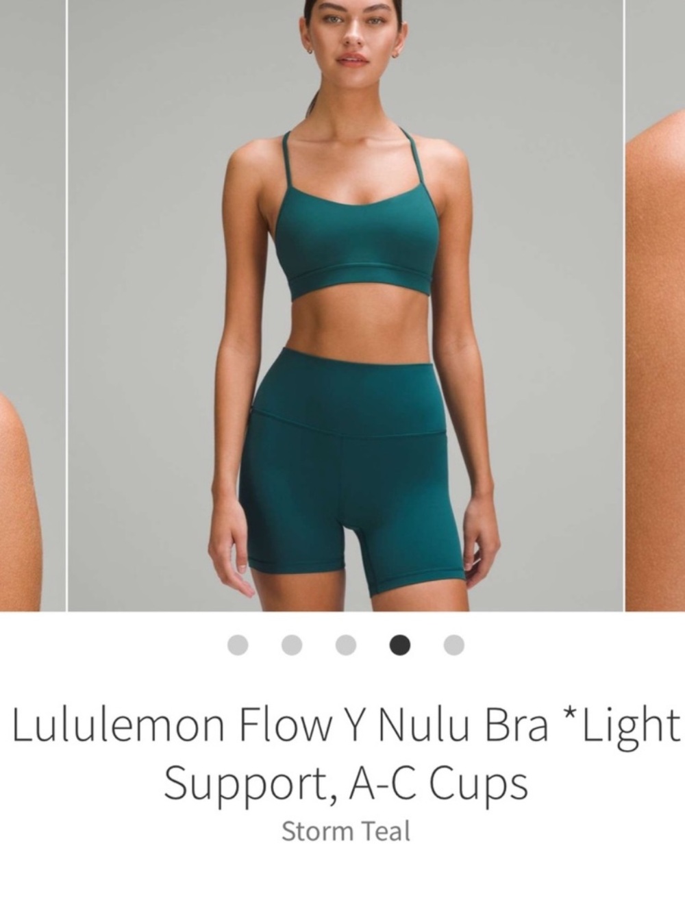 Lululemon Flow Y Bra Storm Teal Sz 4 A/C